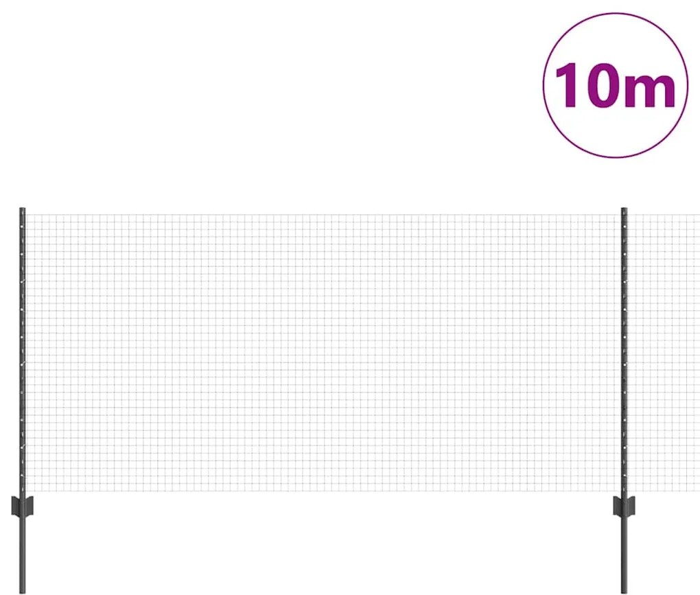 vidaXL Τεντώτο με στήριγμα Γκρι 1 x 10 m Ατσάλι