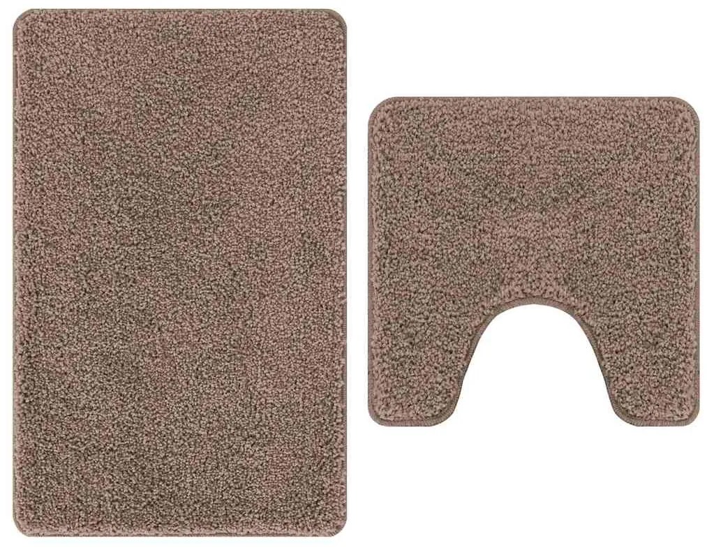 vidaXL Πατάκι μπάνιου 2 pcs Καφέ 50 x 50 cm Πολυπροπυλένιο