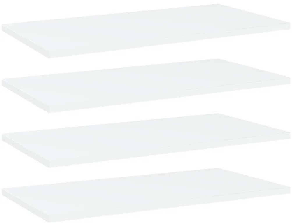 vidaXL Ράφια Βιβλιοθήκης 4 τεμ. Λευκά 60x30x1,5 εκ. από Μοριοσανίδα