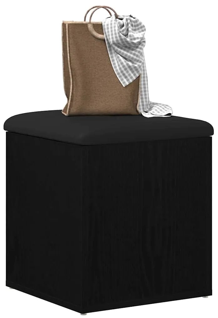 vidaXL Παγκάκι με αποθήκευση με αποθήκευση Μαύρη Οξυά 42 x 42 x 45 cm