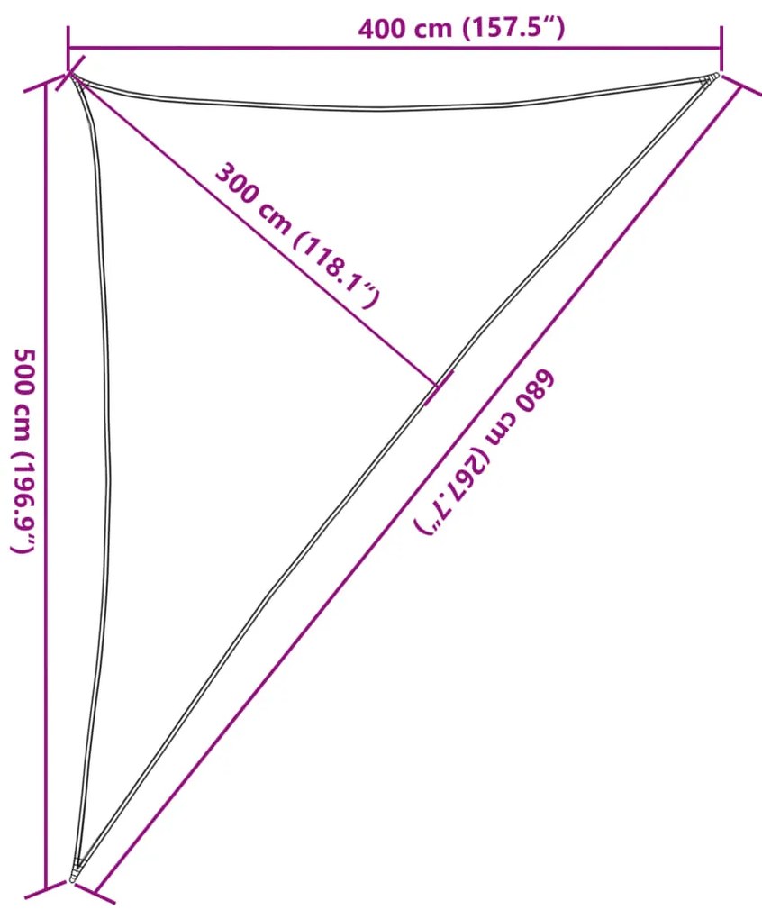 Πανί Σκίασης Καφέ 4 x 5 x 6,8 μ. από HDPE 160 γρ./μ² - Καφέ