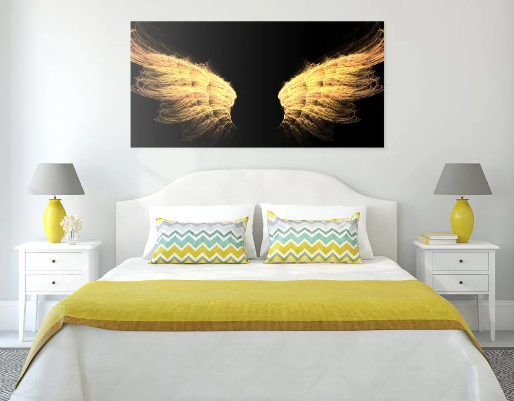 Εικόνα με χρυσά φτερά αγγέλου