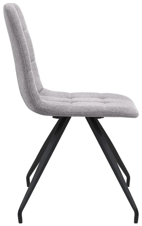 Καρέκλα τραπεζαρίας Bianca Megapap μπεζ ύφασμα - μεταλλικό μαύρο πόδι 43x56x84εκ.