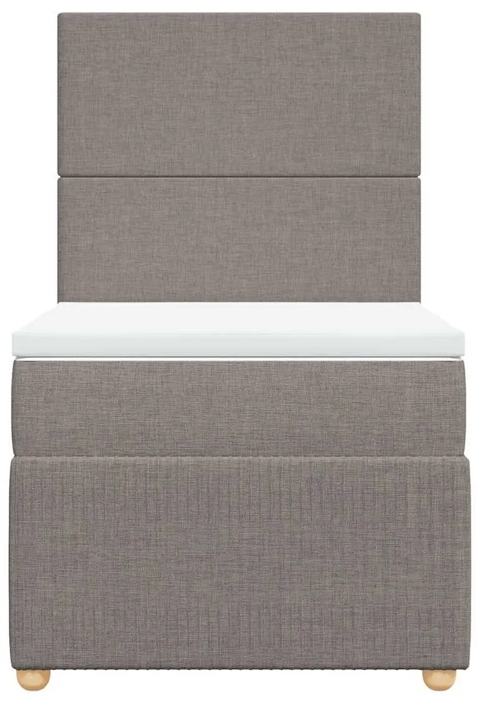 vidaXL Κρεβάτι Boxspring με Στρώμα Taupe 90x190 εκ.Υφασμάτινο