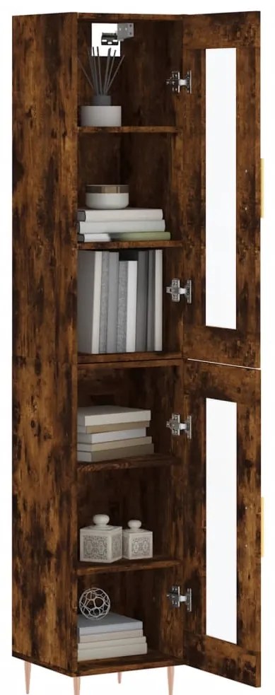 vidaXL Ντουλάπι Καπνιστή δρυς 34,5x34x180 εκ. από Επεξεργασμένο Ξύλο