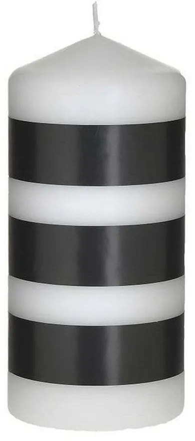 Κερί 3-80-061-0053 Φ7x15cm Black-White Inart Παραφίνη