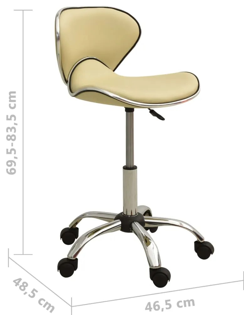 323677 vidaXL Salon Spa Stool Cream Faux Leather