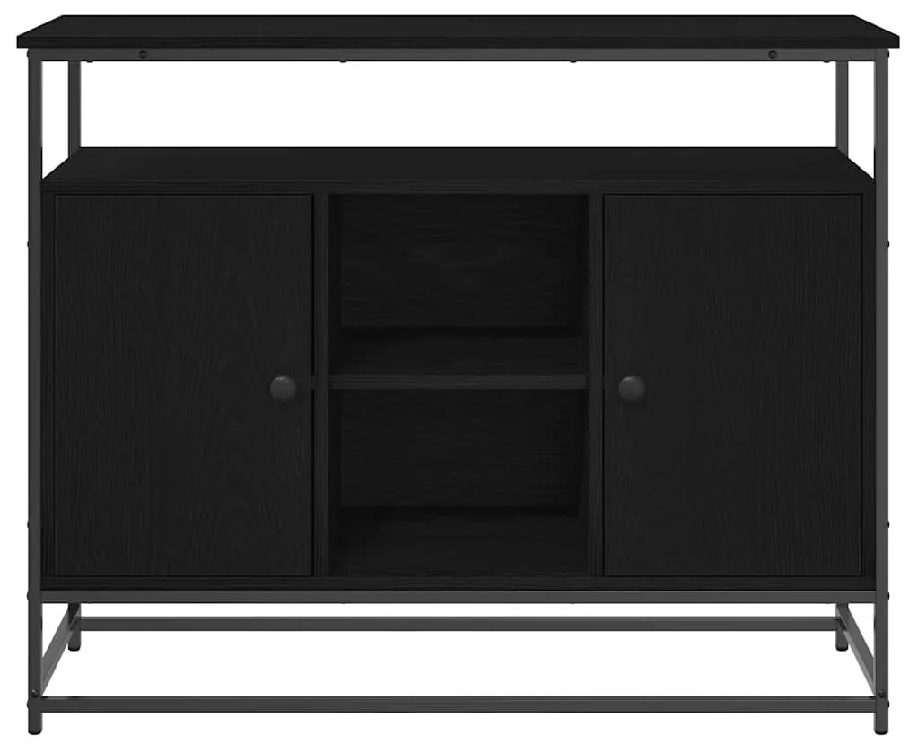 vidaXL Πλαϊνό γραφείο Μαύρη δρυς 100 x 35 x 80 εκ. Επεξεργασμένο ξύλο