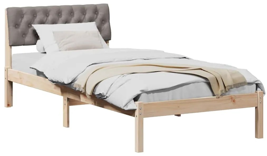 vidaXL Σκελετός Κρεβατιού Καφέ και ταμπά 90 x 190 cm Μασίφ ξύλο πεύκου