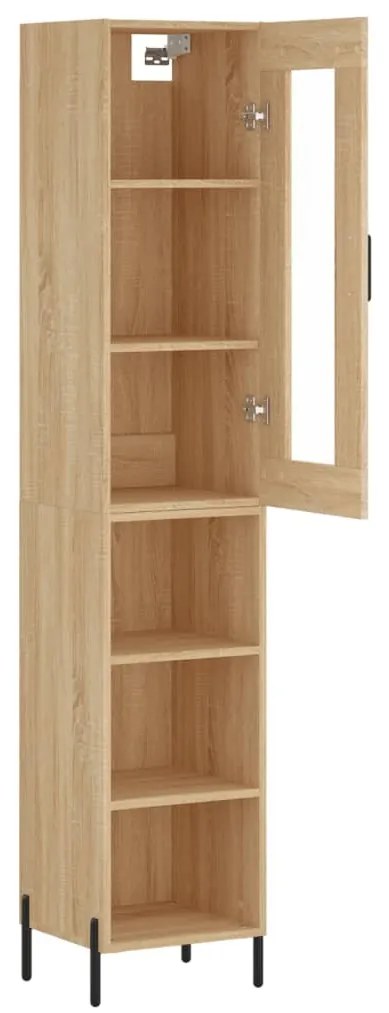 vidaXL Μπουφές Sonoma δρυς 34,5 x 34 x 180 εκ. από Επεξεργασμένο Ξύλο