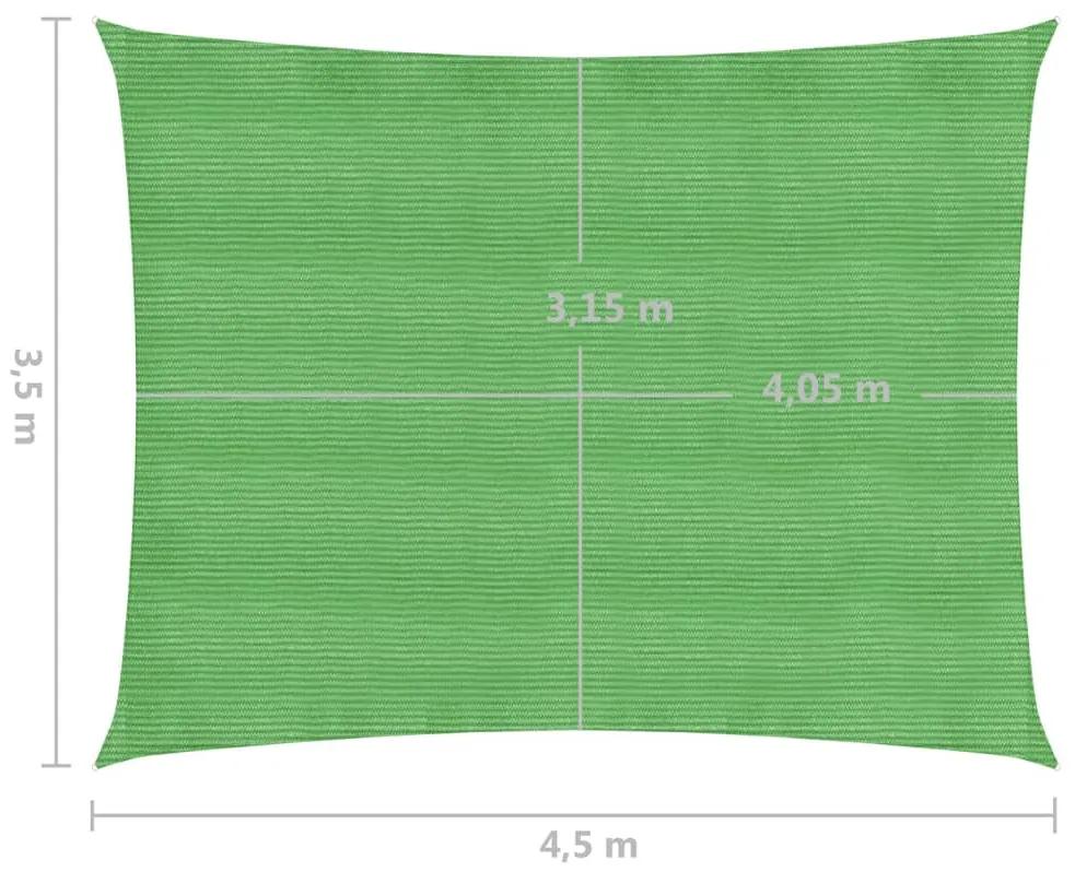vidaXL Πανί Σκίασης Ανοιχτό Πράσινο 3,5 x 4,5 μ. από HDPE 160 γρ./μ²