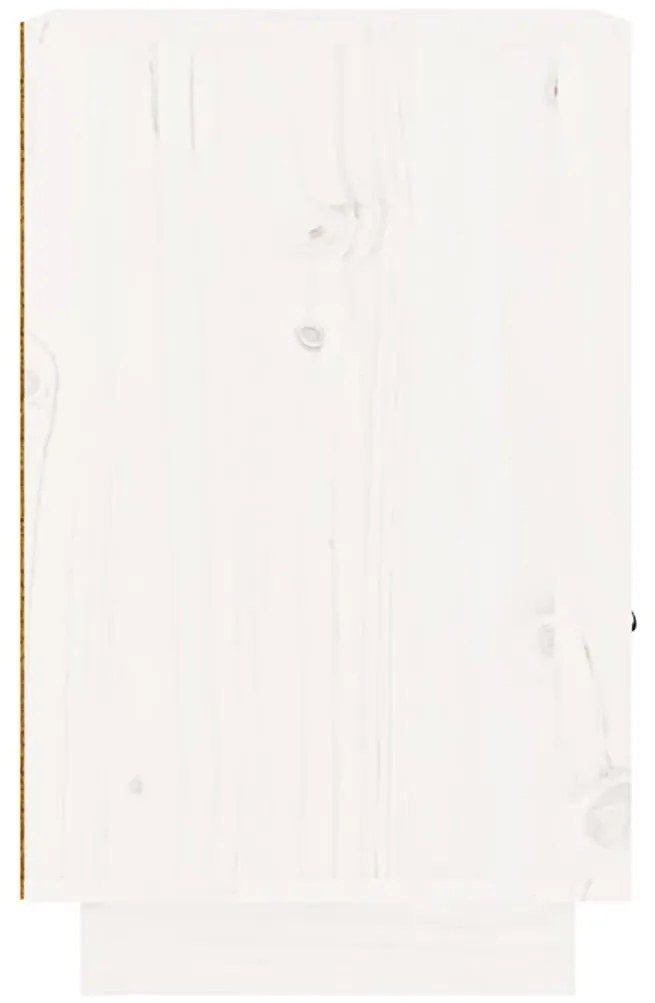 vidaXL Κομοδίνο Λευκό 40 x 34 x 55 εκ. από Μασίφ Ξύλο Πεύκου