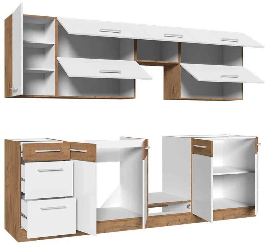 Σετ κουζίνας Color 101, 260x52cm, 129 kg, Ινοσανίδες μέσης πυκνότητας, Πλαστικοποιημένη μοριοσανίδα | Epipla1.gr