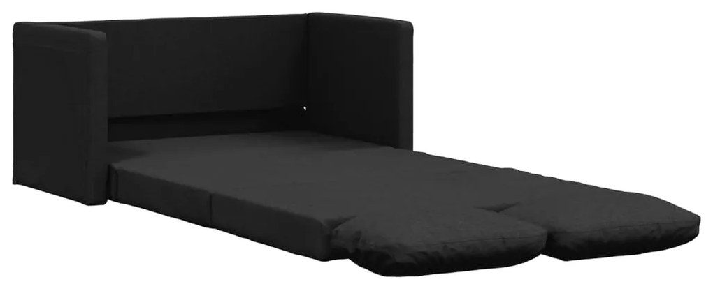vidaXL Καναπές-Κρεβάτι Δαπέδου 2 σε 1 Μαύρος 112x174x55 εκ. Ύφασμα