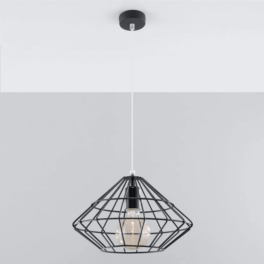 Φωτιστικό Οροφής Μονόφωτο Sollux Umberto Black SL.0294