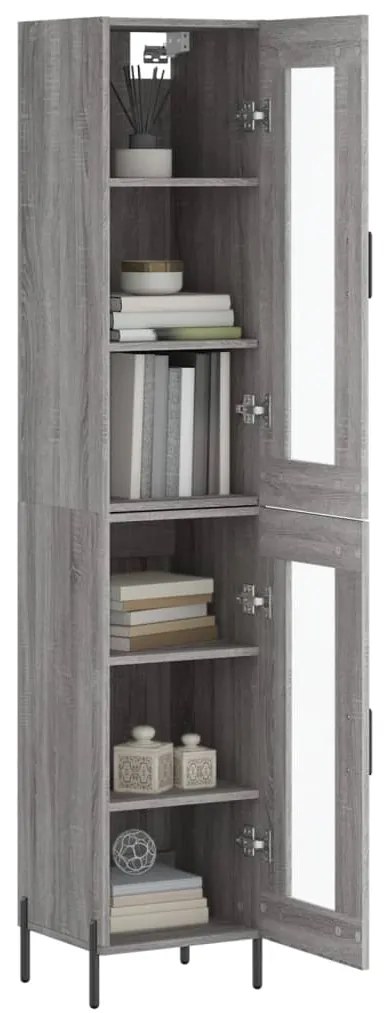 vidaXL Μπουφές Sonoma Γκρι 34,5 x 34 x 180 εκ. από Επεξεργασμένο Ξύλο