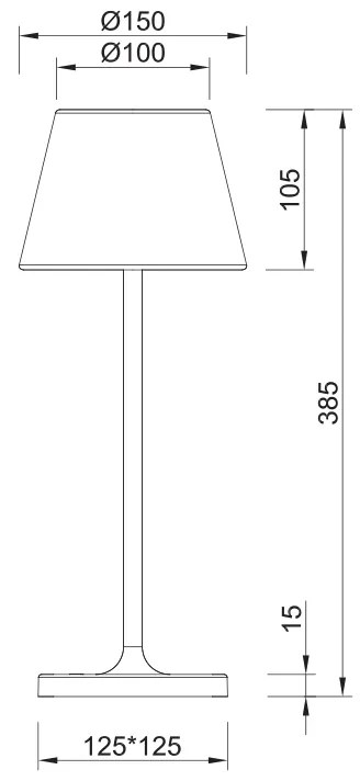 LED SMD TABLE BATTERY LUMINAIRE 2W 170LM  3.000K Sand White 360°  CRI80 IP54 - LG2050W-400 - LG2050W-400