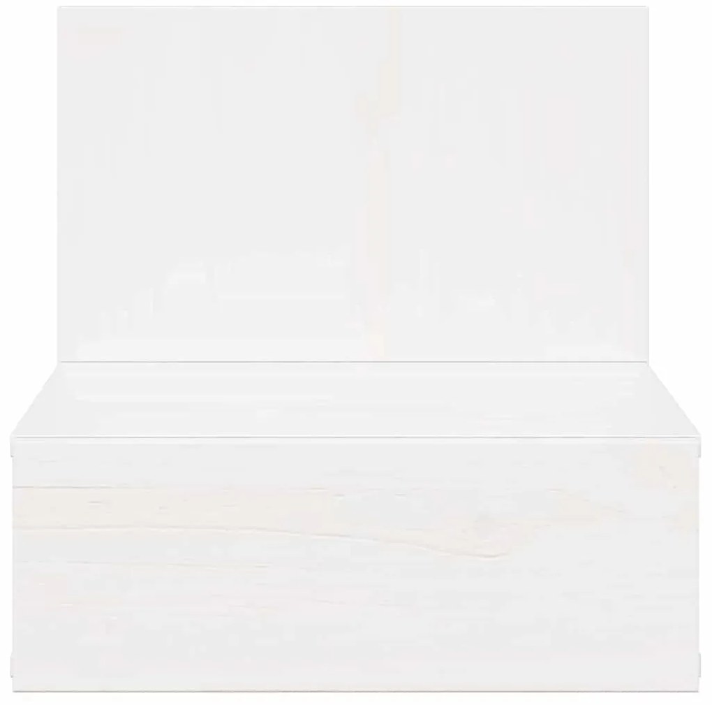 vidaXL Κομοδίνο με συρτάρι Λευκό 42 x 32.5 x 40 εκ Μασίφ ξύλο πεύκου