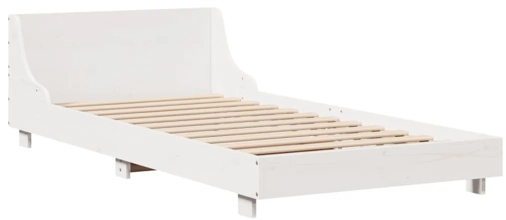 vidaXL Σκελετός Κρεβ. Χωρίς Στρώμα Λευκό 75x190 εκ Μασίφ Πεύκο