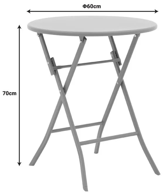 Τραπέζι Albero πτυσσόμενο μέταλλο σε σαμπανιζέ απόχρωση Φ60x70εκ 60x60x70 εκ.