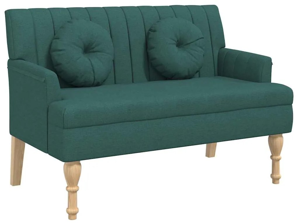 vidaXL Παγκάκι Σκούρο Πράσινο 113x64,5x75,5 εκ. με Μαξιλάρια