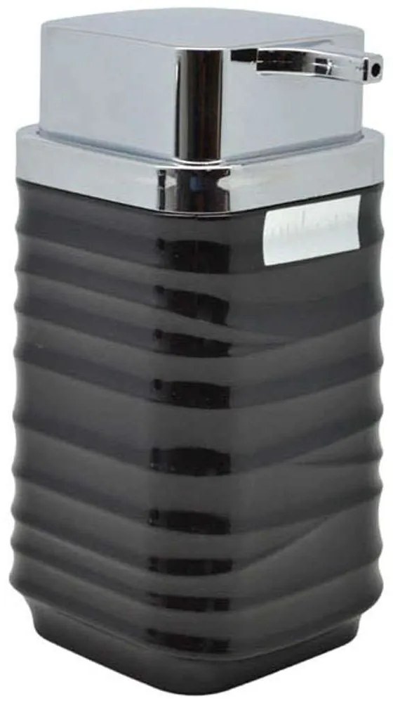 Δοχείο Κρεμοσάπουνου Luna 830046 7x7x14,5cm Black-Silver Ankor Plastic