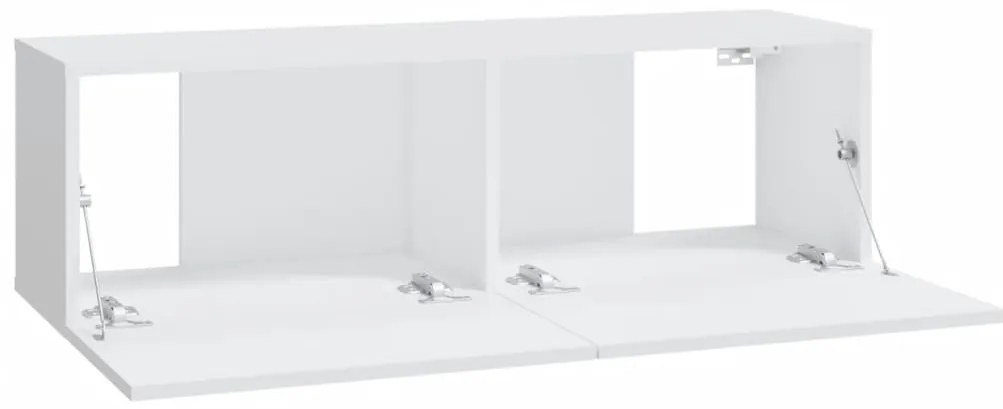 vidaXL Έπιπλα Τηλεόρασης Τοίχου 2 τεμ. Λευκά 100x30x30 εκ. Επεξ. Ξύλο