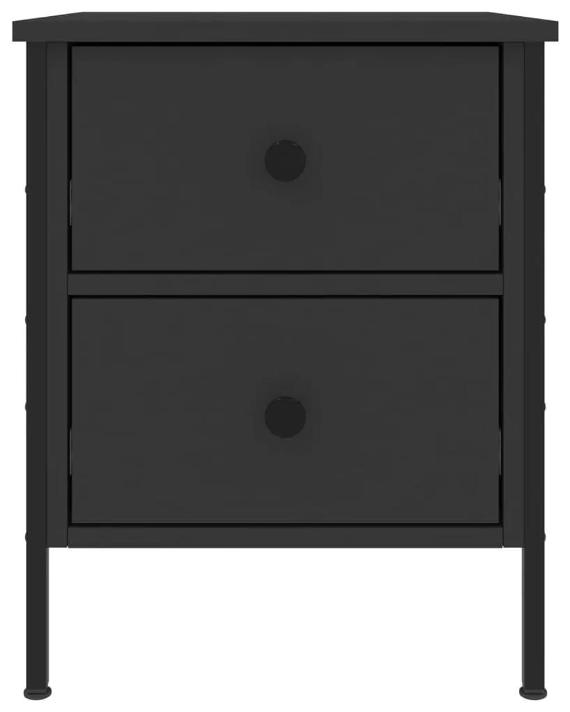 vidaXL Κομοδίνα 2 Τεμ. Μαύρα 40 x 42 x 50 εκ. από Επεξεργασμένο Ξύλο