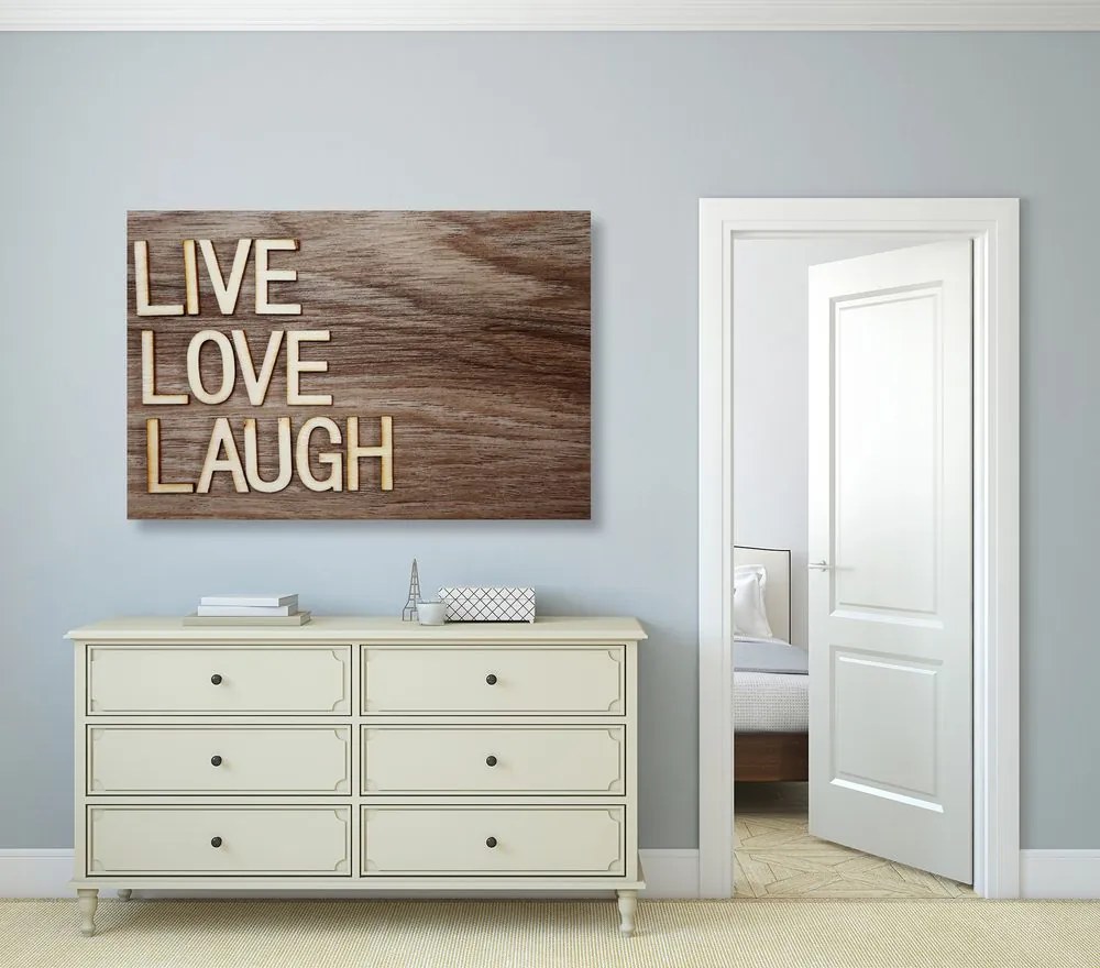 Εικόνα με λέξεις - Live Love Laugh - 60x40