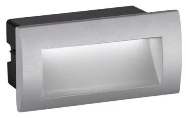 Απλίκα τοίχου χωνευτή LED RIVA 220V αλουμινίου ορθογώνια Viokef-4124900-Γκρι 4124900