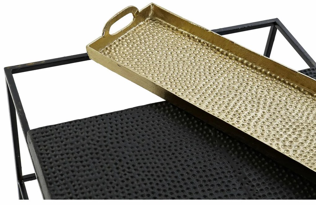 Βοηθητικό Τραπέζι DKD Home Decor 61 x 61 x 49 cm Μαύρο Χρυσό Χάλυβας Αλουμίνιο