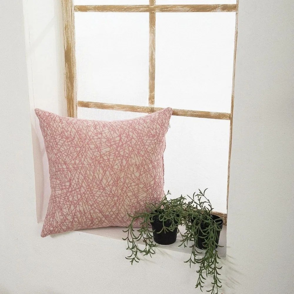 Μαξιλάρι Διακοσμητικό (Με Γέμιση) Potenza 06 Pink Teoran 43X43 Cotton-Polyester