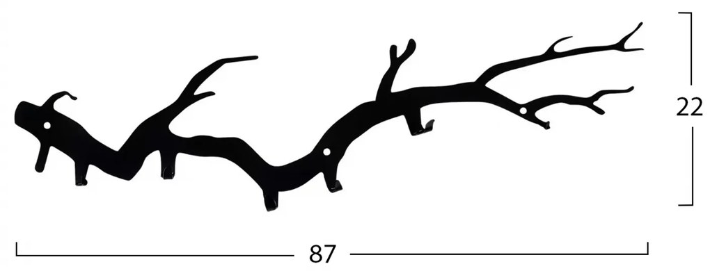 ΚΡΕΜΑΣΤΡΑ ΤΟΙΧΟΥ ΜΕΤΑΛΛΙΚΗ ΜΑΥΡΗ ΚΛΑΔΙ HM8911 87x22 εκ. - HM8911