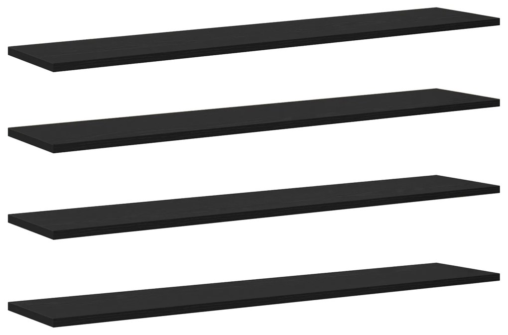 vidaXL Δίσκος Βιβλιοθήκης 4 pcs Μαύρο 100 x 40 x 1.5 εκ. Μοριοσανίδα