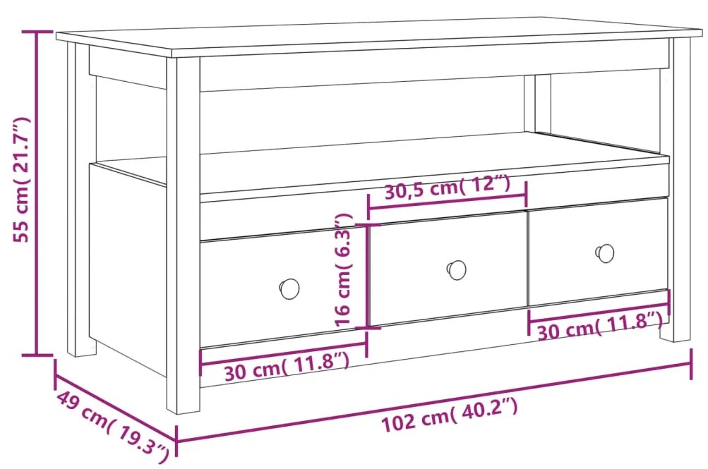 ΤΡΑΠΕΖΑΚΙ ΣΑΛΟΝΙΟΥ ΛΕΥΚΟ 102X49X55 ΕΚ. ΑΠΟ ΜΑΣΙΦ ΞΥΛΟ ΠΕΥΚΟΥ 820932