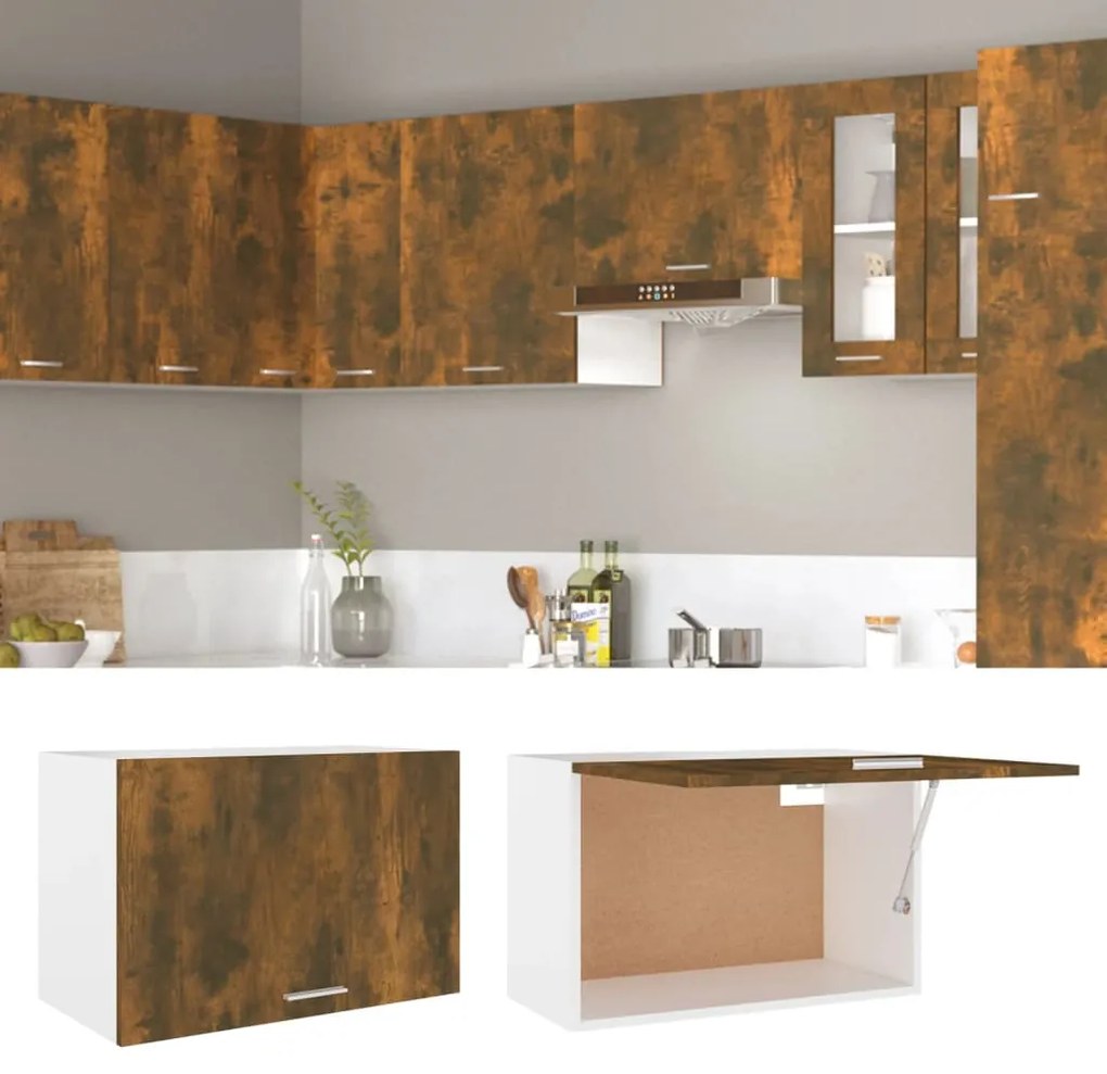 vidaXL Κρεμαστό Ντουλάπι "Lyon" Καπνιστή Δρυς 60x31x40 εκ. από Τεχνητό Ξύλο