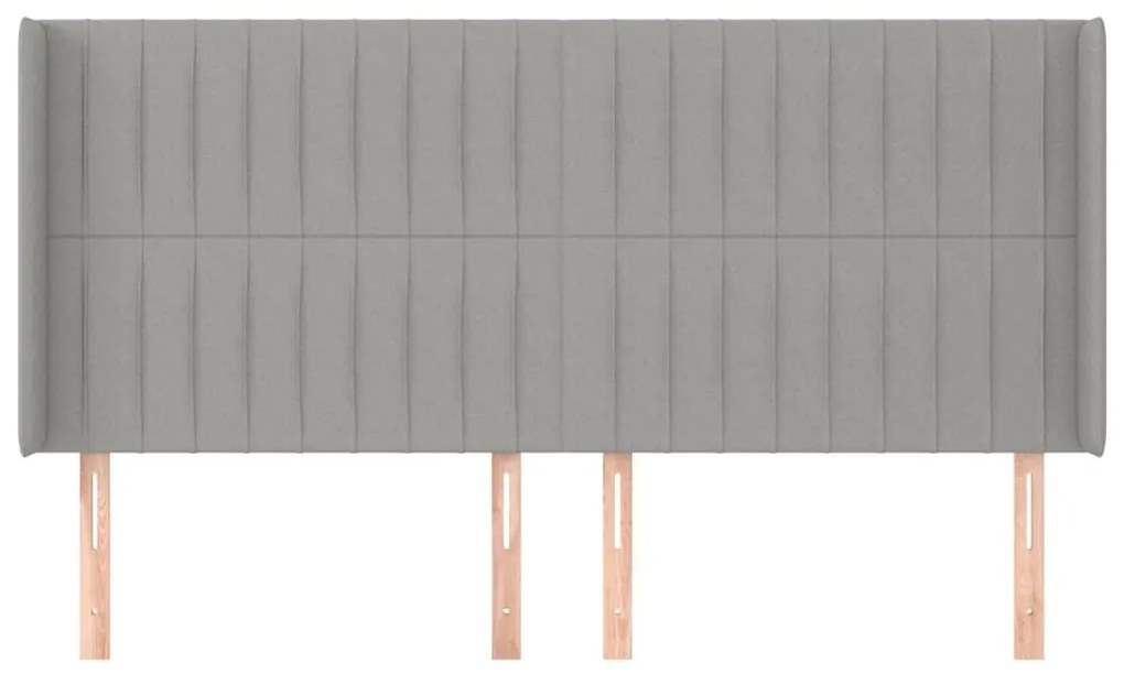 Κεφαλάρι με Πτερύγια Ανοιχτό Γκρι 183x16x118/128 εκ. Υφασμάτινο 3119832