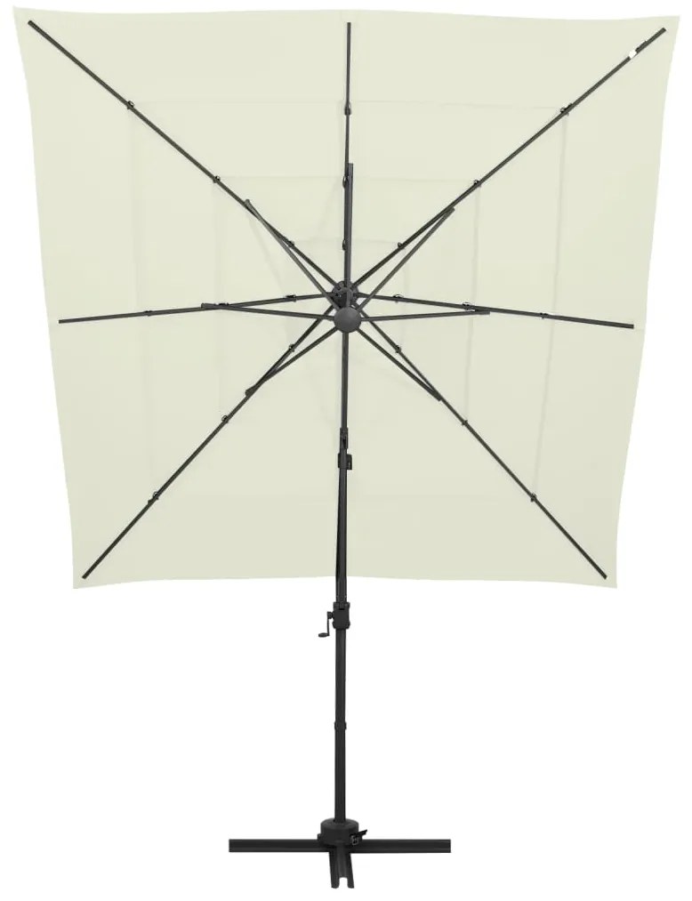 vidaXL Ομπρέλα Κήπου 4 Επιπέδων Χρ. Άμμου 250x250εκ με Ιστό Αλουμινίου