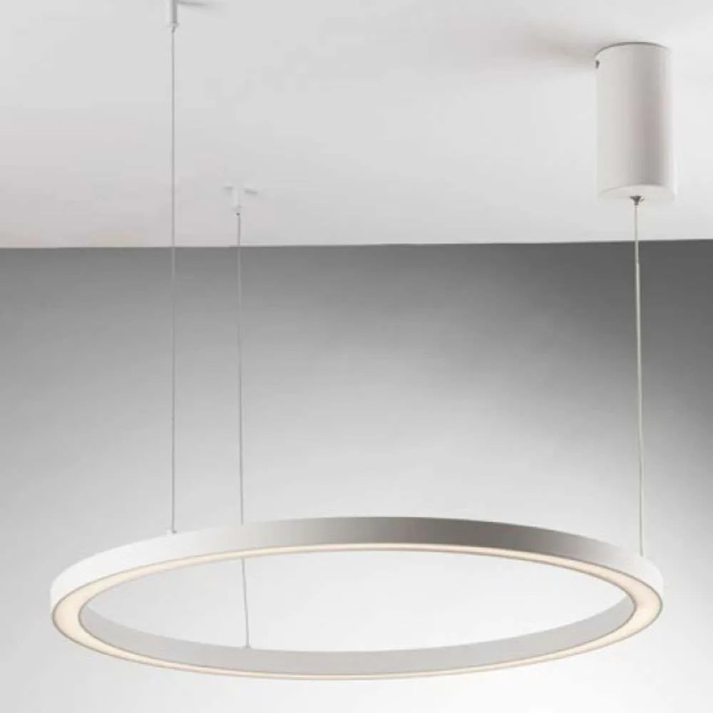 Φωτιστικό Οροφής Hoop LED-HOOP-S80-BCO 40W Led Φ80cm 150cm White Luce Ambiente Design Aluminium