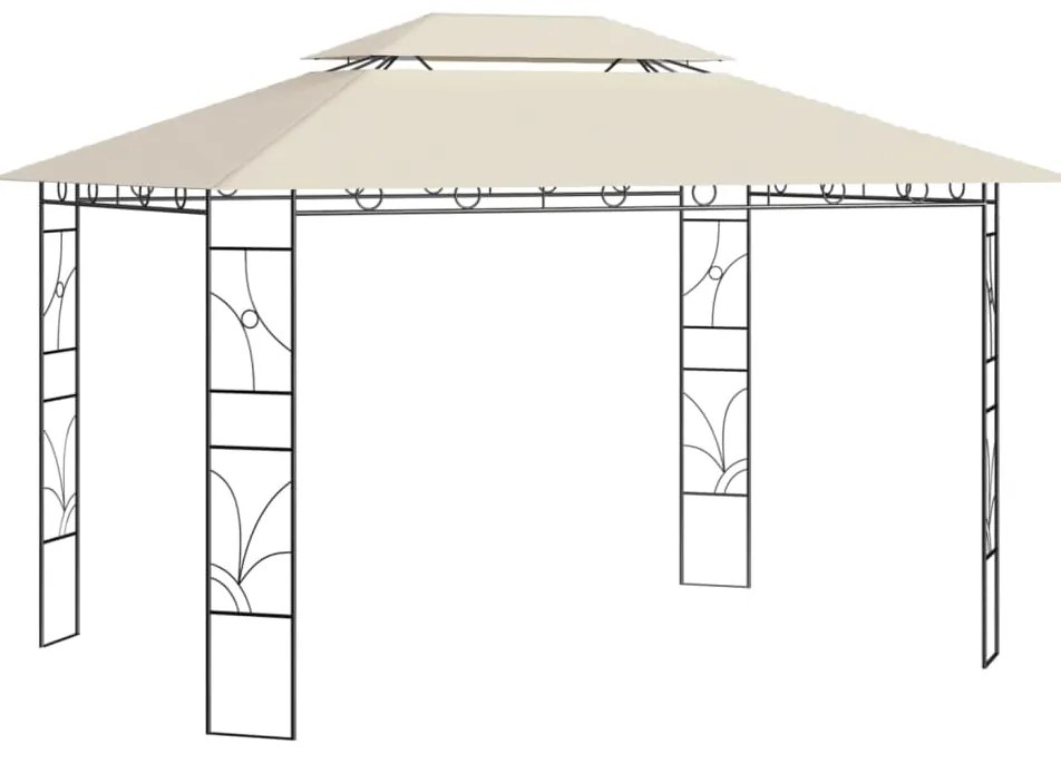 vidaXL Κιόσκι Κρεμ 4 x 3 x 2,7 μ. 160 γρ./μ²