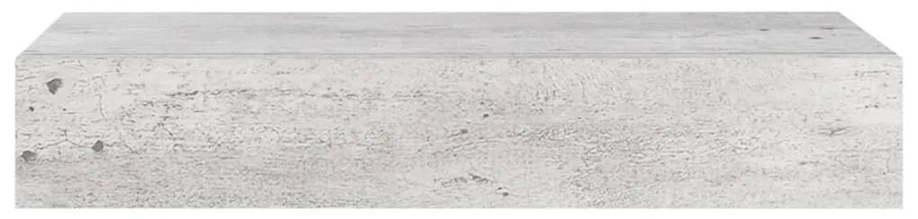 vidaXL Ράφι Επιτοίχιο με Συρτάρι Γκρι Σκυρ. 60 x 23,5 x 10 εκ. από MDF