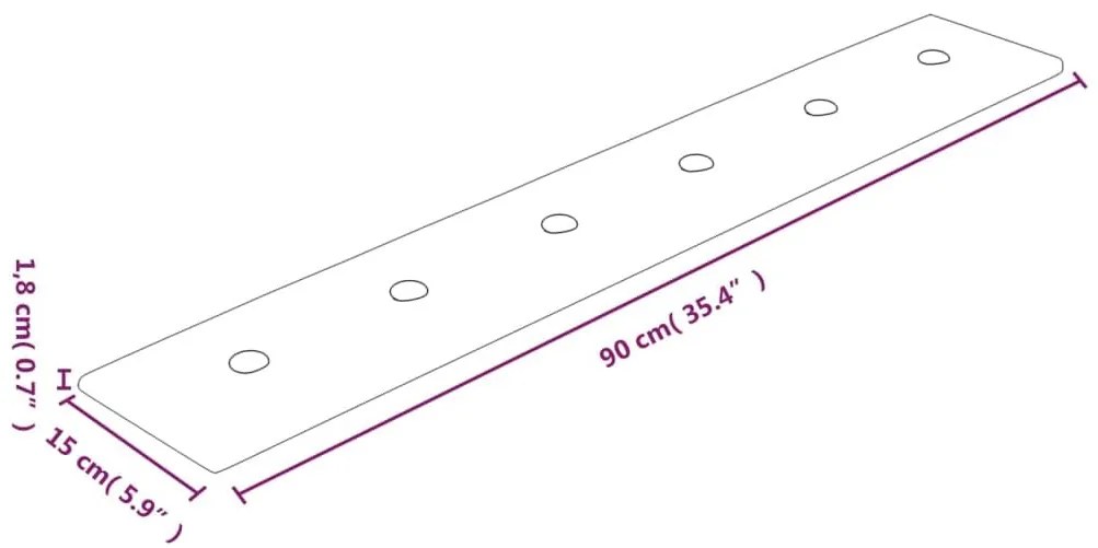 Πάνελ Τοίχου 12 τεμ. Καπουτσίνο 90 x 15 εκ. 1,62 μ² Συνθ. Δέρμα - Καφέ