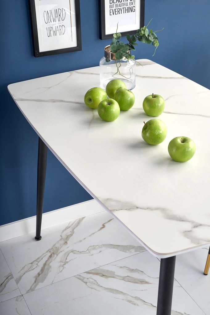 MARCO table, color: top - white marble, legs - black DIOMMI V-CH-MARCO-ST