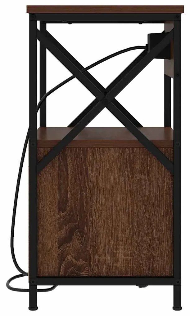 vidaXL Κομοδίνο 2 pcs Καφέ δρυς 40 x 31 x 60 εκ. Επεξεργασμένο ξύλο