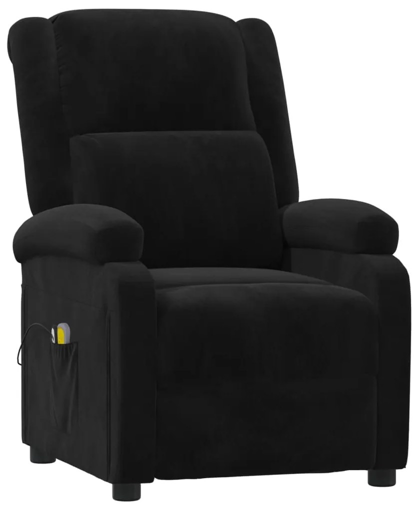 vidaXL Πολυθρόνα Μασάζ Ηλεκτρική Μαύρο Βελούδινη