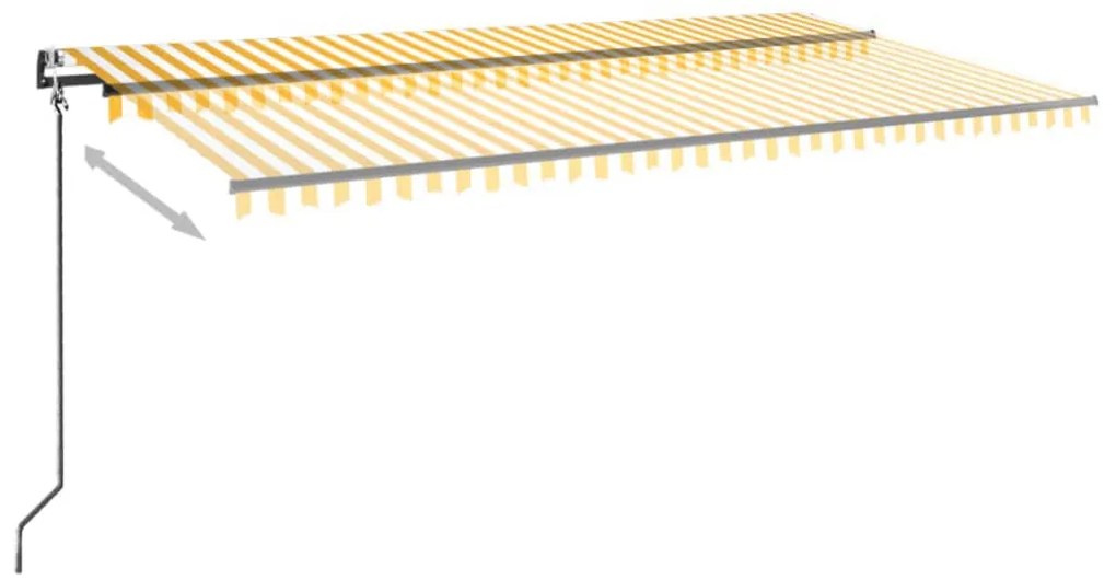 vidaXL Τέντα Συρόμενη Αυτόματη Κίτρινο / Λευκό 600x350 εκ.