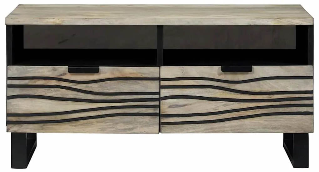 vidaXL Τραπεζάκι σαλονιού with Drawer Άσπρο, Μαύρο 80 x 54 x 40 εκ