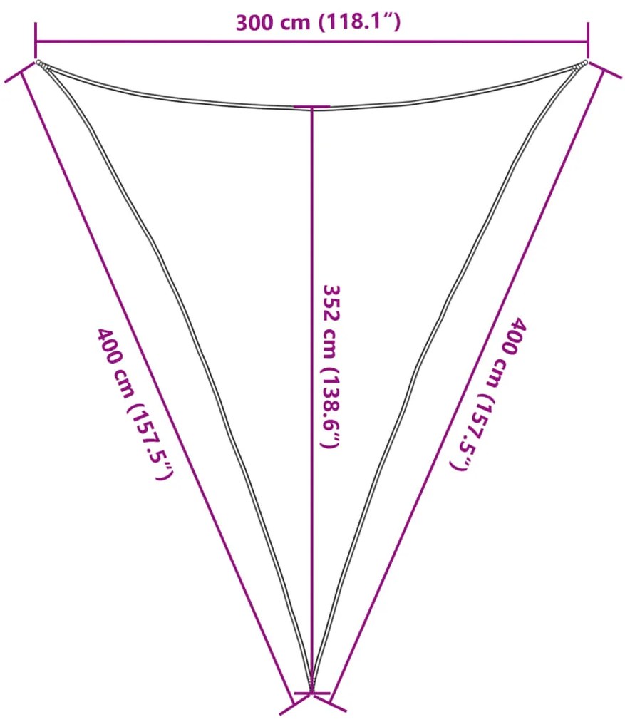 Πανί Σκίασης Καφέ 3 x 4 x 4 μ. από HDPE 160 γρ./μ² - Καφέ