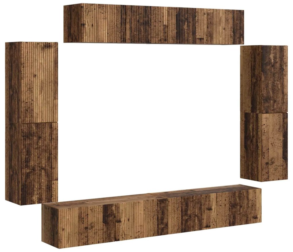 vidaXL Ντουλάπι TV 4 pcs Παλιό ξύλο