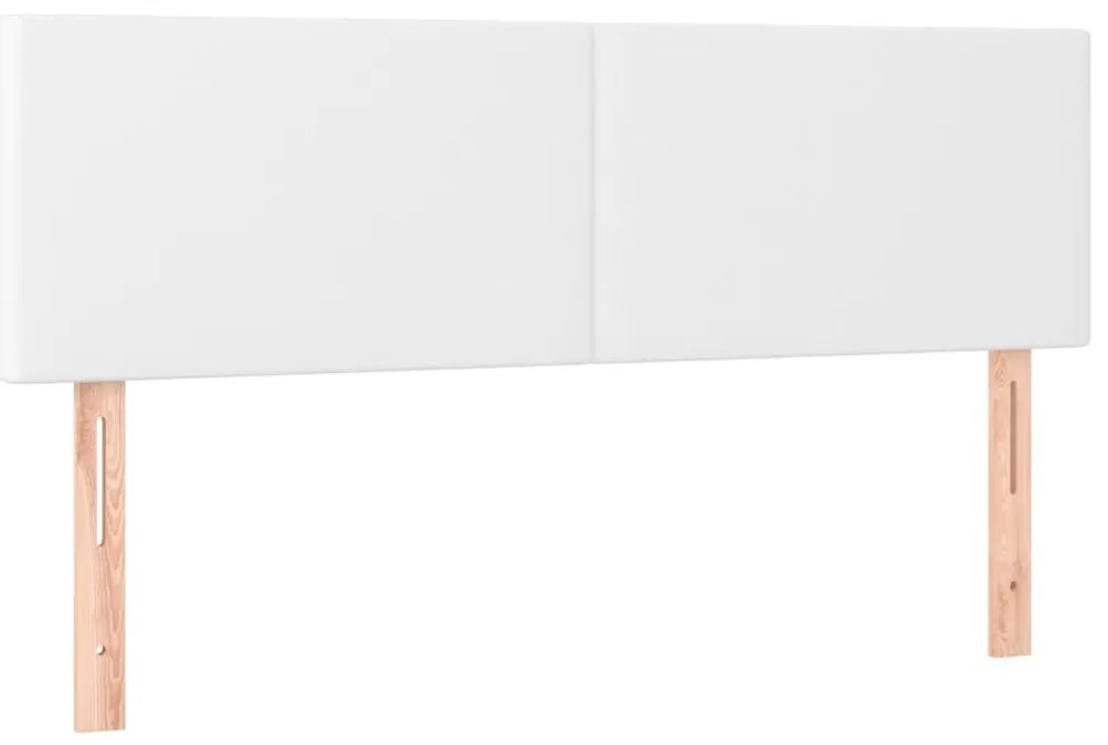 vidaXL Κρεβάτι Boxspring με Στρώμα &amp; LED Λευκό 140x200 εκ. Συνθ. Δέρμα